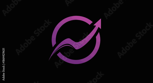 Abstract Growth Concept Illustrated Within a Circle with Arrow Symbolizing Forward progress.