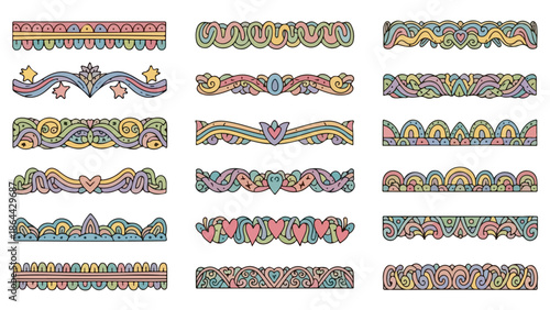 set of decorative borders
