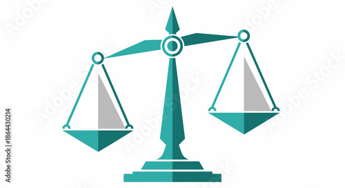 Abstract Illustration Depicting Justice Scales In Equilibrium, Modern Graphic Approach