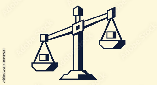 Abstract Illustration of a Symbolic Balance Depicting Equality, Justice, and Impartiality