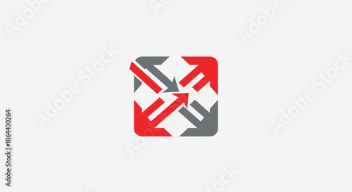 Abstract Illustration of Converging Arrows Symbolizing Direction and Strategic Movement