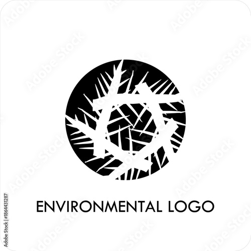 Abstract  Leaf  Logo for Eco-Friendly Brand, Natural Organic Wreath Icon for Environmental Identity