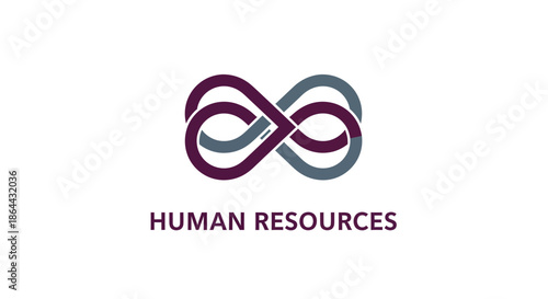 Abstract Infinity Symbol Logo Represents Human Resources Management and Recruitment