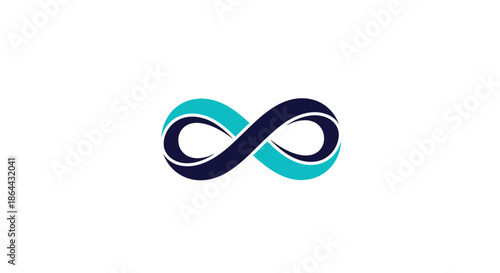 Abstract Infinity Symbol Logo in Blue and Teal Colors Representing Endless Possibilities