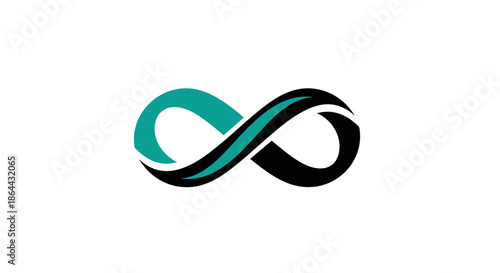 Abstract Infinity Symbol: Modern Graphic Icon Representing Growth and Continuity Forever