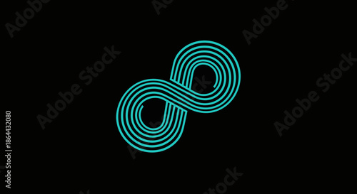 Abstract Infinity Symbol on Black Background Graphic Design Concept