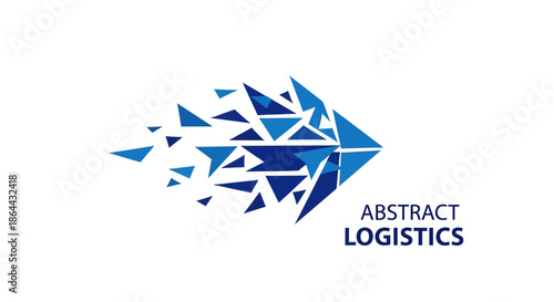 Abstract Logistics Logo with Geometric Arrow Signifying Speed and Transportation