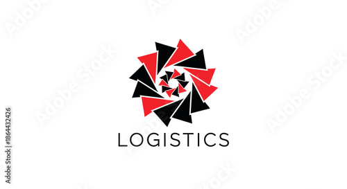 Abstract Logistics Spiral Logo Design for Transportation and Worldwide Shipping Services