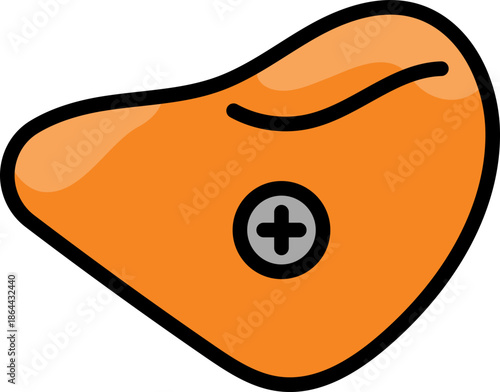 Rock climbing hold with outline illustration