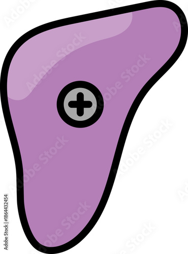 Rock climbing hold with outline illustration