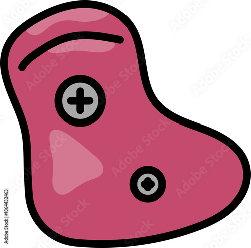 Rock climbing hold with outline illustration