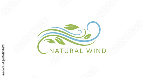 Abstract Logo Representing Nature's Breeze and Natural Elements in a Unique Design