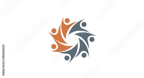 Abstract Logo Representing Teamwork, Collaboration, Community and Human Connection, Concept