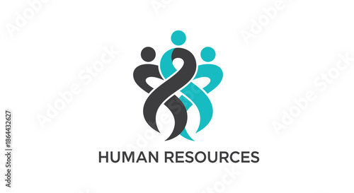 Abstract Logo Representing Teamwork, Collaboration, Community and Human Resources