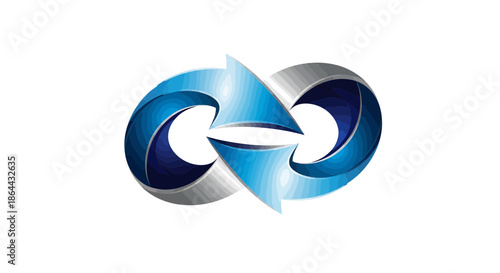 Abstract Loop Arrow Icon Depicting Iteration, Connection, and Perpetual Movement