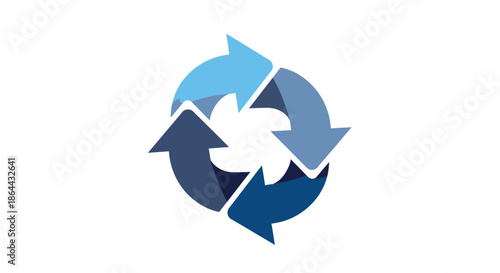 Abstract Loop Concept With Arrows Depicting Repeated Cycles and Processes