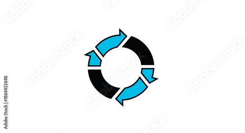 Abstract Loop Icon On White Background Representing Process And Cycle Of Actions