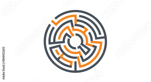 Abstract Maze Design in Vibrant Colors Representing Complexity and Strategic Pathways