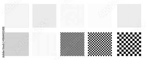 モノクロの幾何学パターンとシームレスなテクスチャのセット