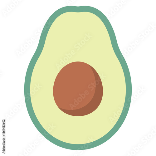 아보카도 단면 일러스트