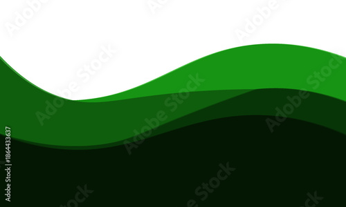  abstract landscape featuring layered green waves and dark foreground hills, conveying calm, nature,