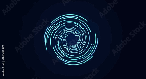 Abstract Neon Swirl Design: A Mesmerizing Galactic Vortex on a Dark, Modern Background