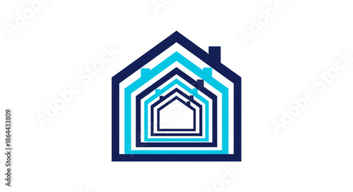 Abstract Nested Home Logo Design Depicting Concepts of Real Estate and Modern Living