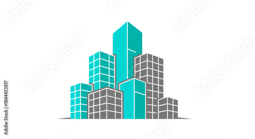 Abstract Metropolis Skyline Depiction In Modern Graphic Design With Minimalist Approach