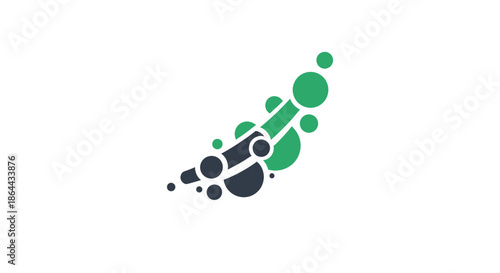 Abstract Molecular Design with Green and Blue Spheres, Perfect for Branding