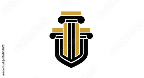 Abstract Pillar Logo Representing Strength, Tradition, And Sophisticated Architectural Design