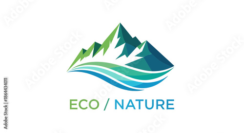 Abstract Mountainous Logo Design Promoting Eco-Friendliness, Nature, and Sustainable Solutions