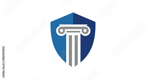 Abstract Pillar Within a Shield Symbolizing Protection and Legal Structures for a Company