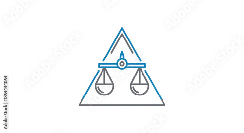 Abstract Scales Emblem Symbolic Of Balance And Harmony Geometric Concept Design