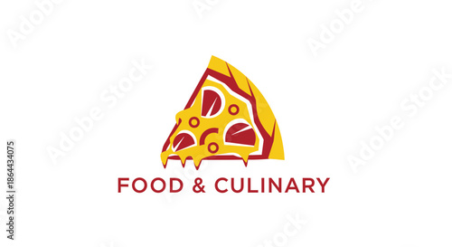 Abstract Pizza Slice Illustration Logo Design For Food and Culinary Purposes.