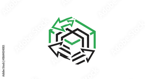 Abstract Recycling Symbol Depicting Sustainability and Environmental Protection for Digital Use