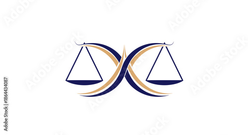 Abstract Scales Logo Depicting Equilibrium, Balance, and Justice in Sophisticated Design