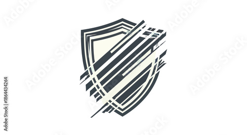 Abstract Shield Graphic Depicting Defense, Security, and Protection for Digital Applications