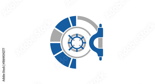 Abstract Safe Door Emblem Design Representing Security and Digital Protection Concept