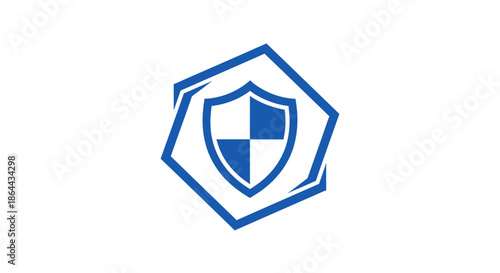 Abstract Shield Graphic Depicting Security and Protection, Minimalist Design Concept