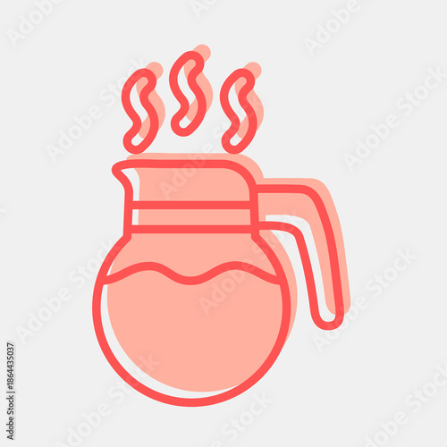 Icon coffee pot. Coffee shop elements. Icon in two tone style.