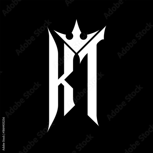 KT Elegant White Logo on Black Background