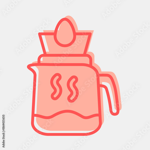 Icon drip brew. Coffee shop elements. Icon in two tone style.