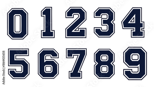 Football Font vector design, ersey Numbers vector, Sport Numbers vector