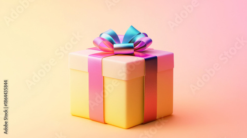 Vibrant Gift Wrapped with Colorful Stripes and a Lively Tied Bow