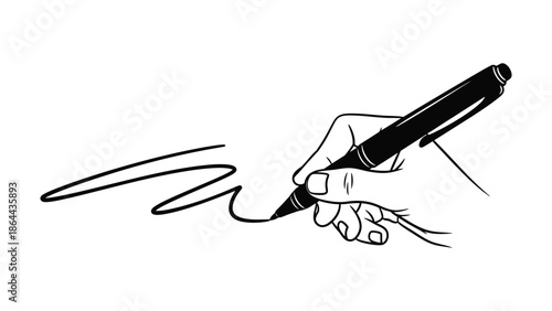 pen silhouette writing or drawing vector illustration design