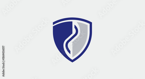 Free Download Abstract Shield With A Blue And Grey Design On A White Background - GFXLoad