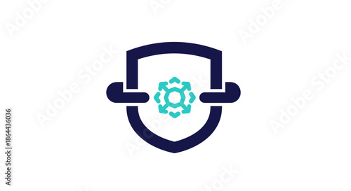 Abstract Shield With A Central Design Representing Security and Network Protection