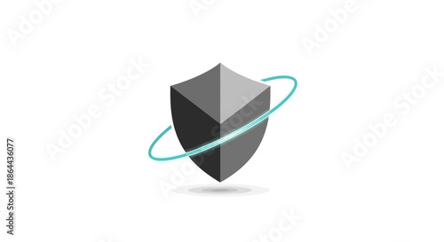 Abstract Shield With A Protective Aura Symbolizing Digital Security and Protection