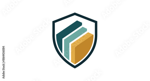 Abstract Shield With Geometric Forms, Perfect For Modern Startup Branding