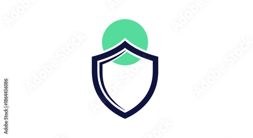 Abstract Shield With A Protective Circle In Modern Minimalist Illustration Design